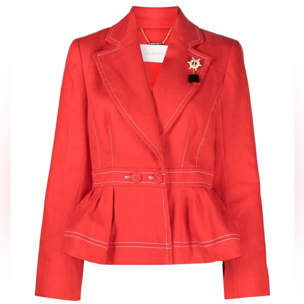 NWT Zimmerman Peplum Blazer, size 4 (XL) Retails $1163!